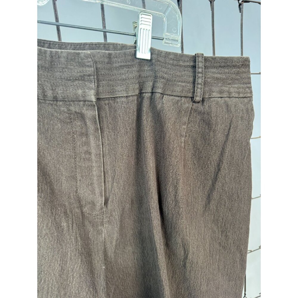 Larry Levine Womens Stretch Pants 16W Brown Cotton Blend Made In Cambodia - Picture 2 of 16